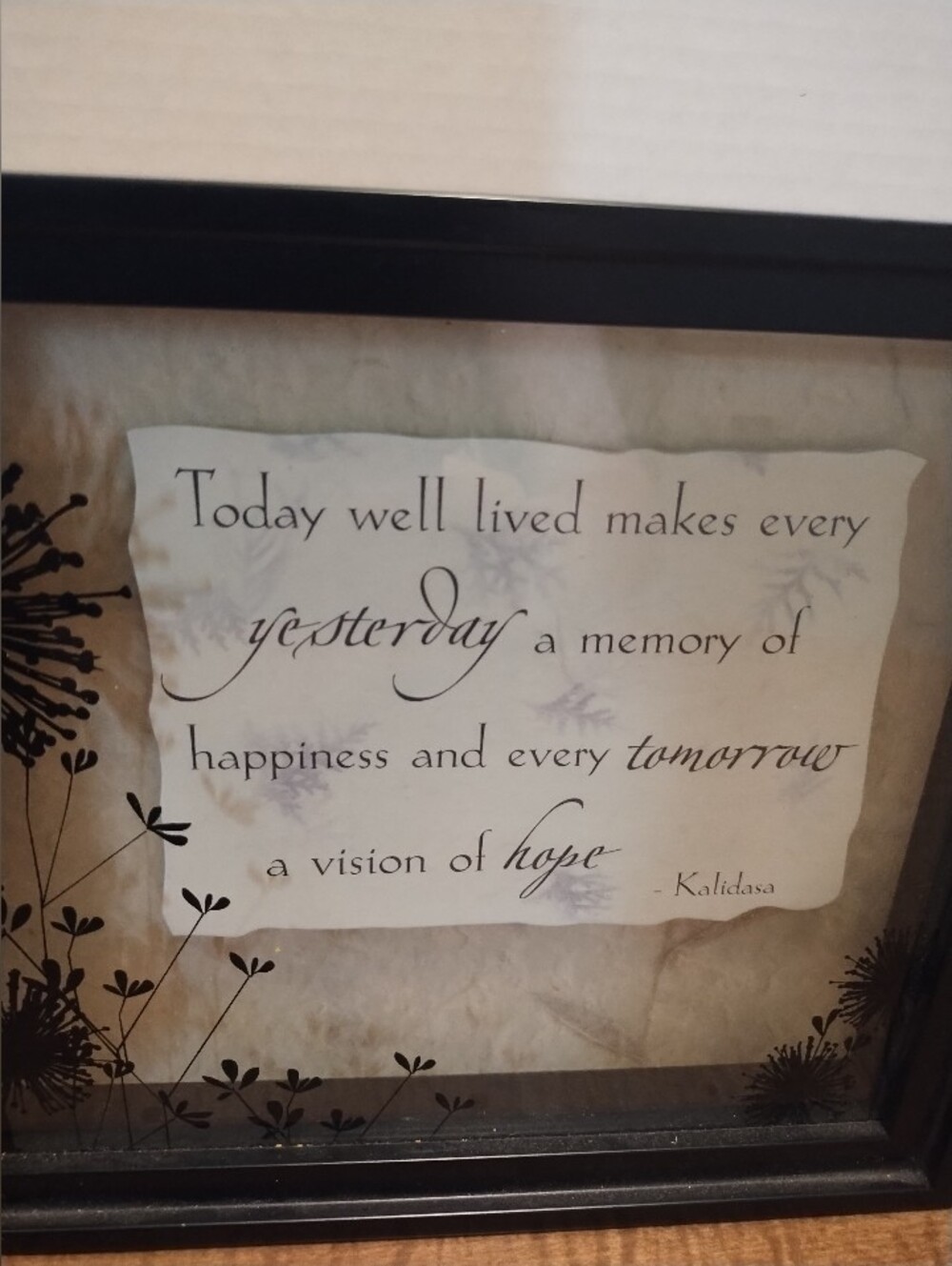 Inspirational Framed Wall Art - Neutral Beige and Black